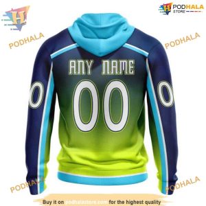 Custom Retro Gradient Design NHL Columbus Blue Jackets Hoodie 3D 2