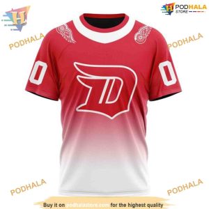 Custom Retro Gradient Design NHL Detroit Red Wings Hoodie 3D 3