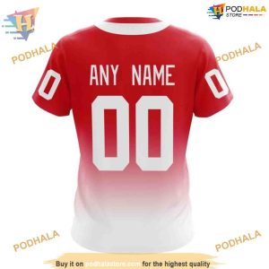 Custom Retro Gradient Design NHL Detroit Red Wings Hoodie 3D 4