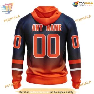 Custom Retro Gradient Design NHL Edmonton Oilers Hoodie 3D 2