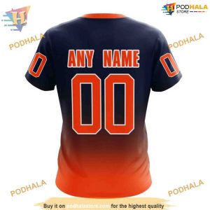 Custom Retro Gradient Design NHL Edmonton Oilers Hoodie 3D 4