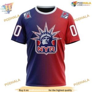 Custom Retro Gradient Design NHL New York Rangers Hoodie 3D 3