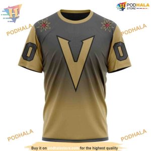 Custom Retro Gradient Design NHL Vegas Golden Knights Hoodie 3D Shirt 3