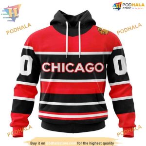 Custom Reverse Retro 2023 NHL Chicago Blackhawks Hoodie 3D 1