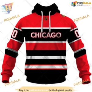 Custom Reverse Retro 2223 Style NHL Chicago Blackhawks Hoodie 3D 1