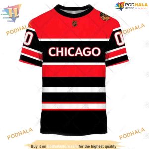 Custom Reverse Retro 2223 Style NHL Chicago Blackhawks Hoodie 3D 2