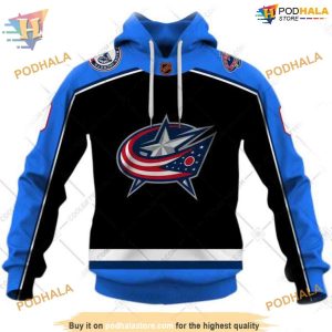 Custom Reverse Retro 2223 Style NHL Columbus Blue Jackets Hoodie 3D 1