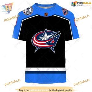 Custom Reverse Retro 2223 Style NHL Columbus Blue Jackets Hoodie 3D 2