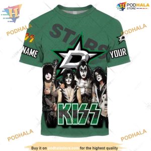 Custom Reverse x Kiss Band NHL Dallas Stars Hoodie 3D Shirt 2