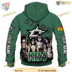 Custom Reverse x Kiss Band NHL Dallas Stars Hoodie 3D Shirt 3