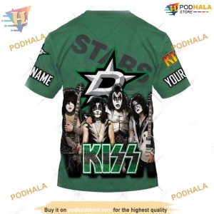 Custom Reverse x Kiss Band NHL Dallas Stars Hoodie 3D Shirt 4