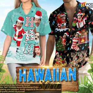 Custom Santa Claus Hawaiian Shirt, Personalized Christmas Shirt for Men Women