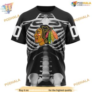 Custom Skeleton Costume For Halloween NHL Chicago Blackhawks Hoodie 3D 3
