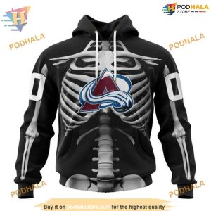 Custom Skeleton Costume For Halloween NHL Colorado Avalanche Hoodie 3D 1