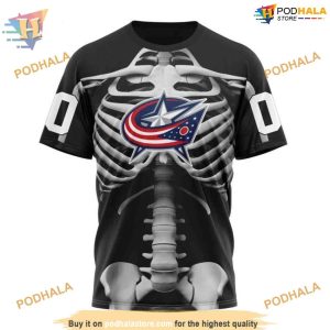 Custom Skeleton Costume For Halloween NHL Columbus Blue Jackets Hoodie 3D 3