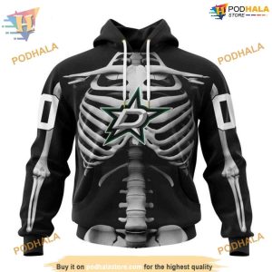 Custom Skeleton Costume For Halloween NHL Dallas Stars Hoodie 3D 1