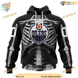 Custom Skeleton Costume For Halloween NHL Edmonton Oilers Hoodie 3D 1