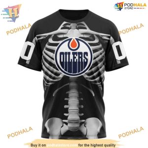 Custom Skeleton Costume For Halloween NHL Edmonton Oilers Hoodie 3D 3