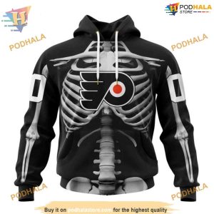 Custom Skeleton Costume For Halloween NHL Philadelphia Flyers Hoodie 3D 1