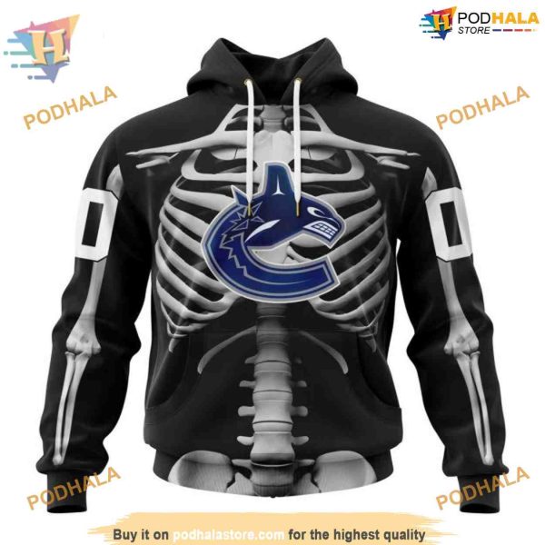 Custom Skeleton Costume For Halloween NHL Vancouver Canucks Hoodie 3D