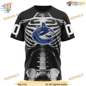 Custom Skeleton Costume For Halloween NHL Vancouver Canucks Hoodie 3D 3
