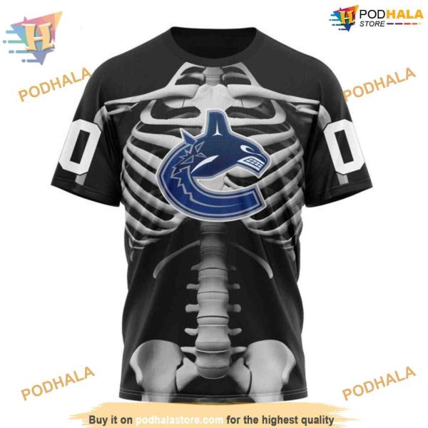 Custom Skeleton Costume For Halloween NHL Vancouver Canucks Hoodie 3D