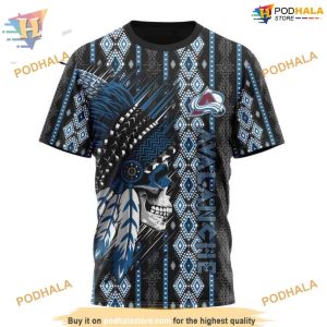 Custom Skull Native Design NHL Colorado Avalanche Hoodie 3D Sweatshirt 3