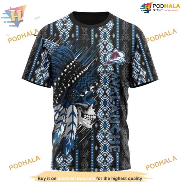 Custom Skull Native Design NHL Colorado Avalanche Hoodie 3D Sweatshirt