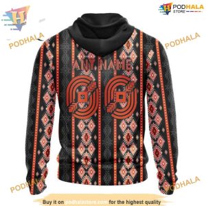 Custom Skull Native Design NHL Edmonton Oilers Hoodie 3D 2