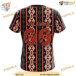Custom Skull Native Design NHL Edmonton Oilers Hoodie 3D 4