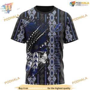 Custom Skull Native Design NHL Tampa Bay Lightning Hoodie 3D 3
