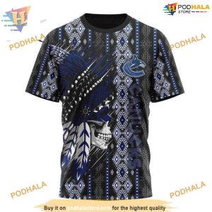Custom Skull Native Design NHL Vancouver Canucks Hoodie 3D 3