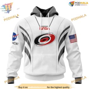 Custom Space Force NASA Astronaut Design NHL Carolina Hurricanes Hoodie 3D 1
