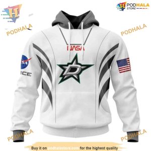Custom Space Force NASA Astronaut Design NHL Dallas Stars Hoodie 3D 1