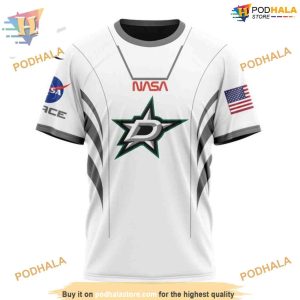 Custom Space Force NASA Astronaut Design NHL Dallas Stars Hoodie 3D 3