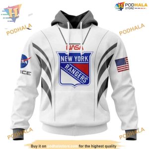 Custom Space Force NASA Astronaut Design NHL New York Rangers Hoodie 3D 1