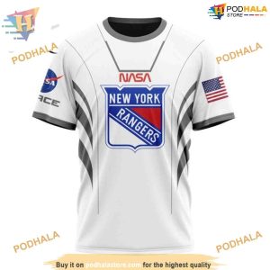 Custom Space Force NASA Astronaut Design NHL New York Rangers Hoodie 3D 3