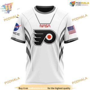 Custom Space Force NASA Astronaut Design NHL Philadelphia Flyers Hoodie 3D 3