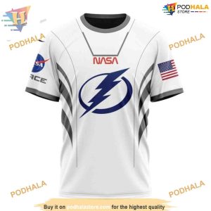 Custom Space Force NASA Astronaut Design NHL Tampa Bay Lightning Hoodie 3D 3