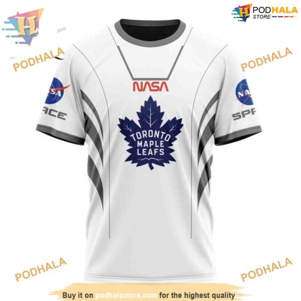Custom Space Force NASA Astronaut Design NHL Toronto Maple Leafs Hoodie 3D