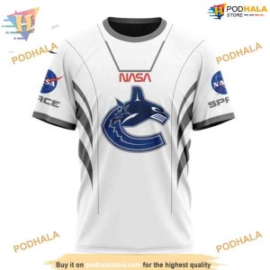 Custom Space Force NASA Astronaut Design NHL Vancouver Canucks Hoodie 3D 3