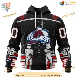 Custom Star Wars Design May The 4th Be With You NHL Colorado Avalanche Hoodie 3D 1