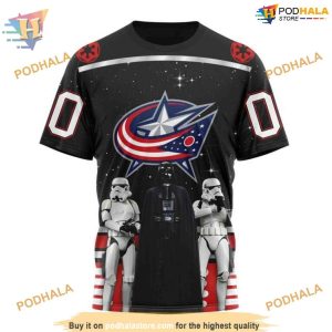 Custom Star Wars Design May The 4th Be With You NHL Columbus Blue Jackets Hoodie 3D 3