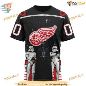 Custom Star Wars Design May The 4th Be With You NHL Detroit Red Wings Hoodie 3D 3