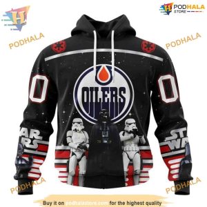 Custom Star Wars Design May The 4th Be With You NHL Edmonton Oilers Hoodie 3D 1