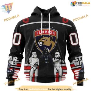 Custom Star Wars Design May The 4th Be With You NHL Florida Panthers Hoodie 3D 1
