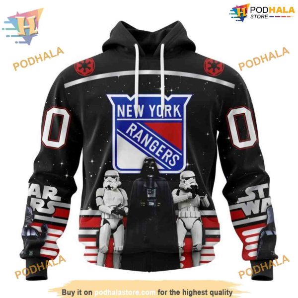 Custom Star Wars Design May The 4th Be With You NHL New York Rangers Hoodie 3D