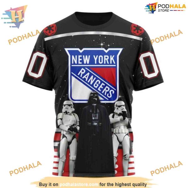 Custom Star Wars Design May The 4th Be With You NHL New York Rangers Hoodie 3D