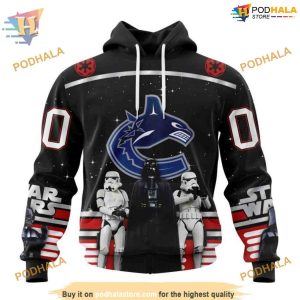 Custom Star Wars Design May The 4th Be With You NHL Vancouver Canucks Hoodie 3D