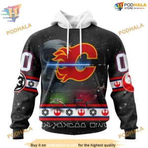 Custom Star Wars Design NHL Calgary Flames Hoodie 3D Sweatshirt 1
